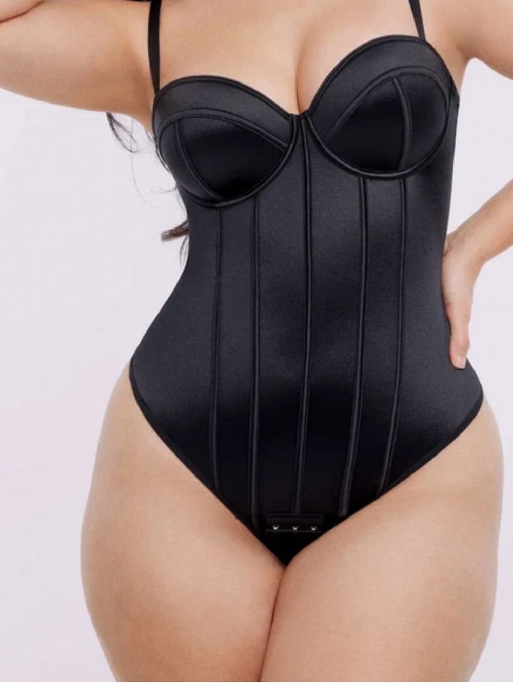 NWT Shapellx AirSlim® Retro-style Cupped Bra-free Thong Bodysuit (3X)